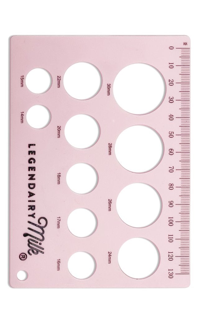 Measure you flange size with our Nipple ruler with exact measuring holes in diameter